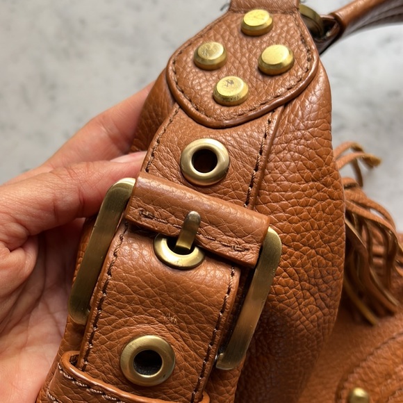 Large Rafe Cognac Leather Hobo Bag - Picture 8 of 14